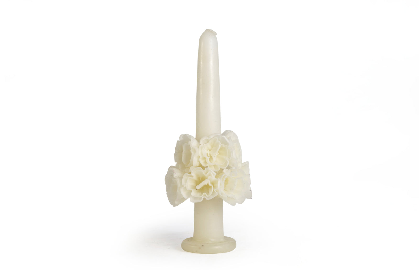 Vela Esculpida - Media Flor Decorativa Blanca - 28 cm. 11 in. Vela