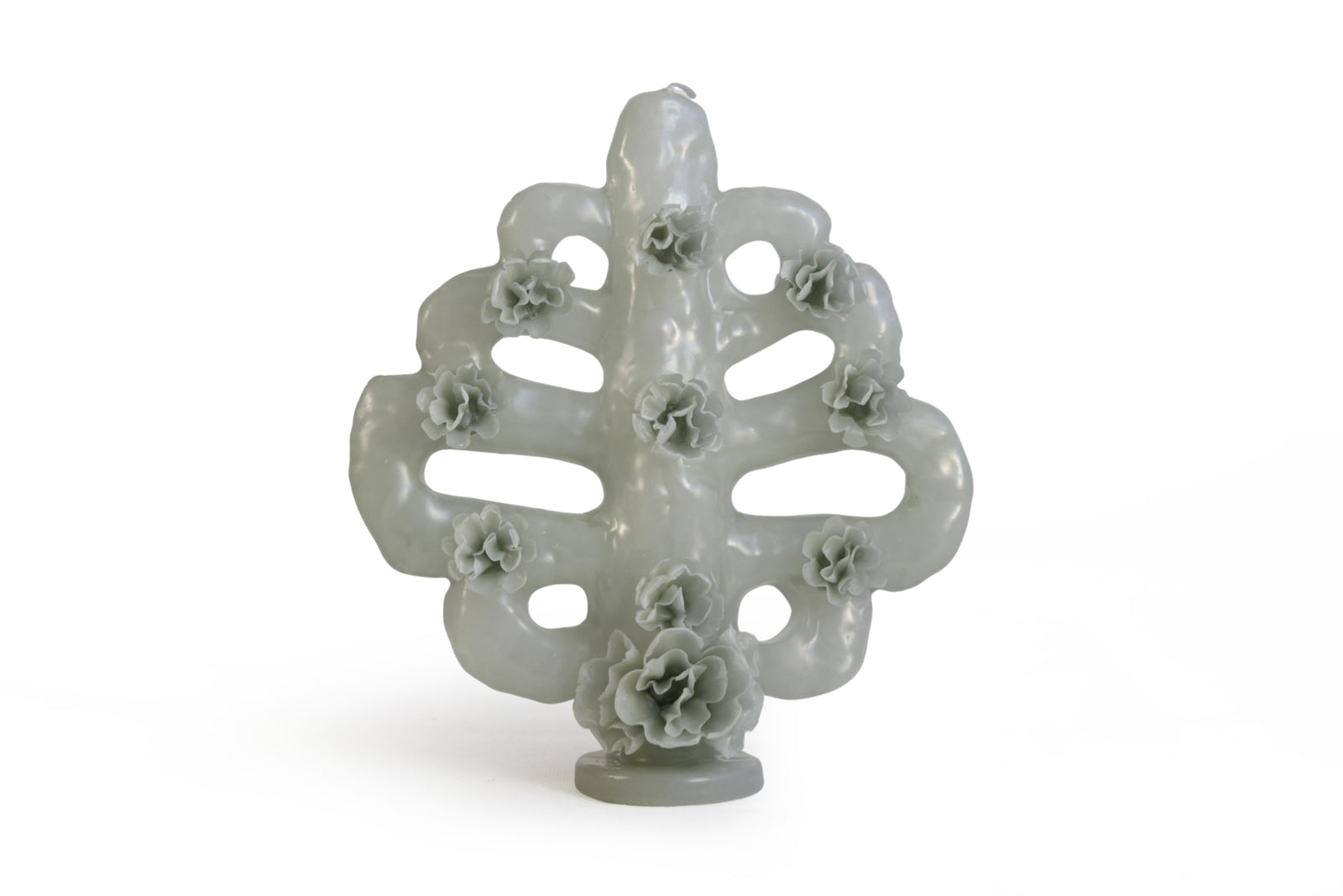 Vela Esculpida - Arbol de la Vida Gris - 18 cm. 7 in. Vela