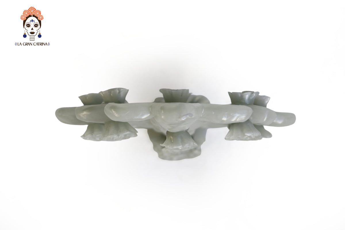 Vela Esculpida - Arbol de la Vida Gris - 18 cm. 7 in.