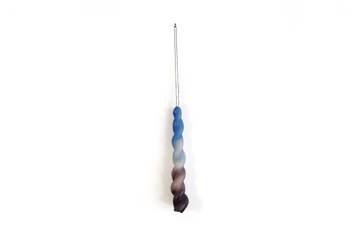 Vela Torcida Degradado Azul - Morado - 30 cm. 11.8 in.