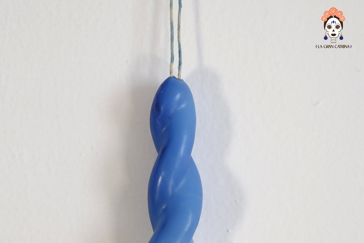 Vela Torcida Degradado Azul - Morado - 30 cm. 11.8 in.