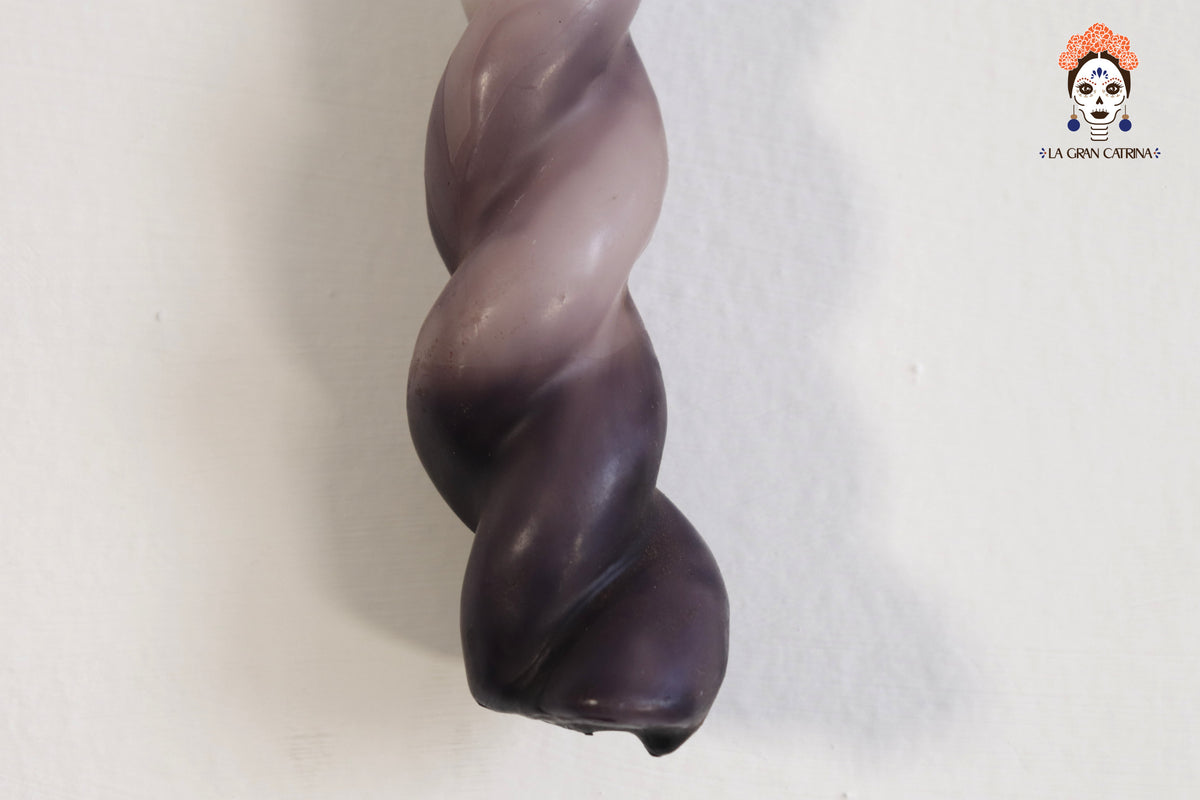 Vela Torcida Degradado Azul - Morado - 30 cm. 11.8 in.