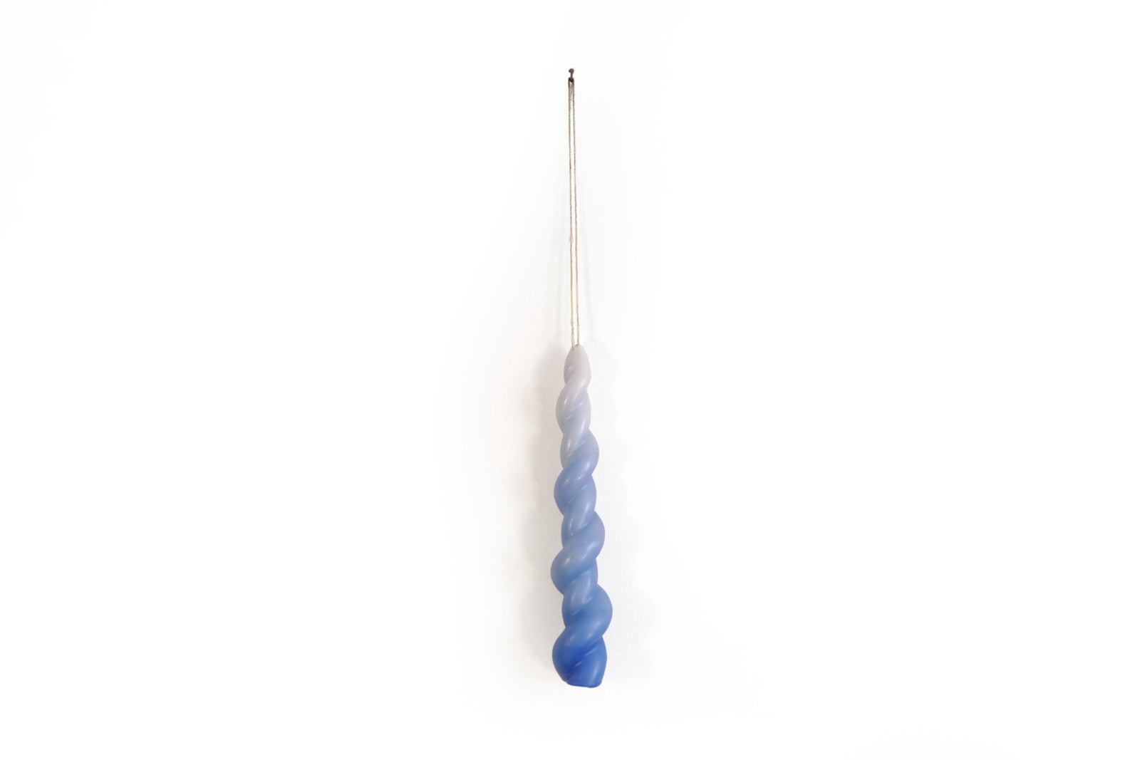 Vela Torcida Degradado Blanco - Azul - 30 cm. 11.8 in. Vela