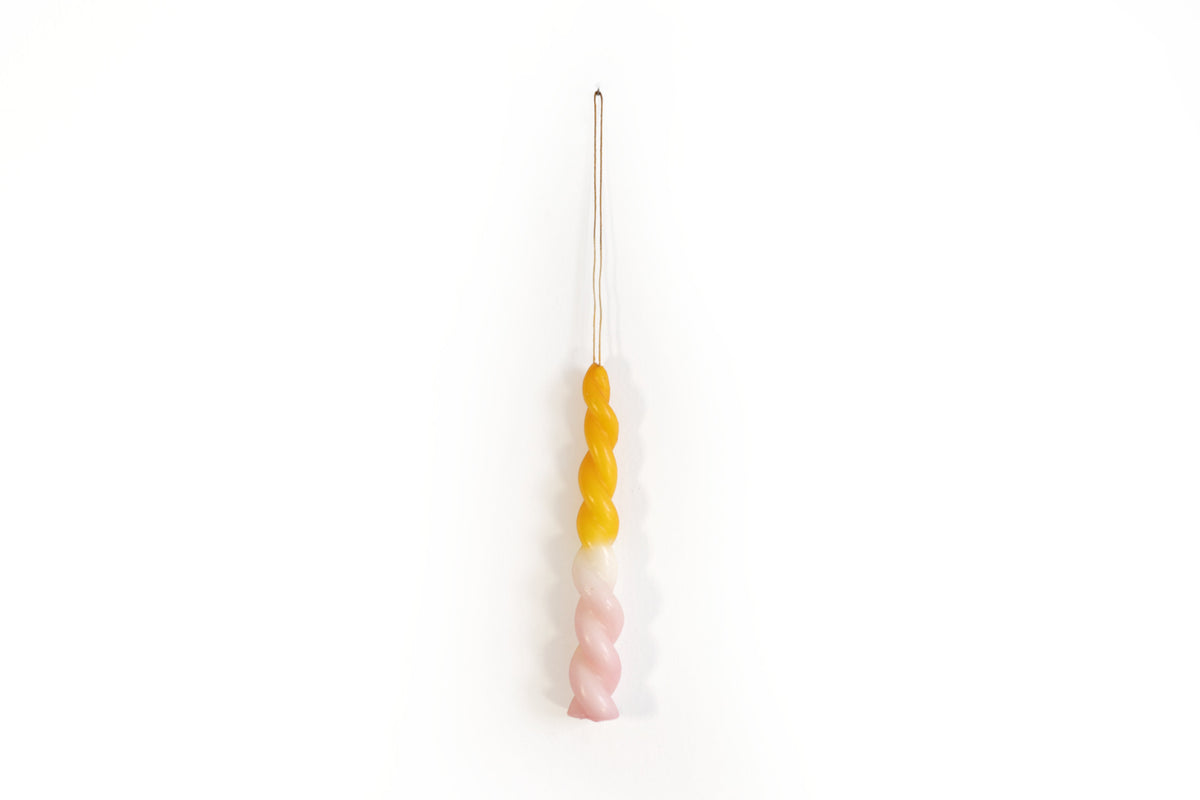 Vela Torcida Degradado Amarillo - Rosa - 30 cm. 11.8 in. Vela