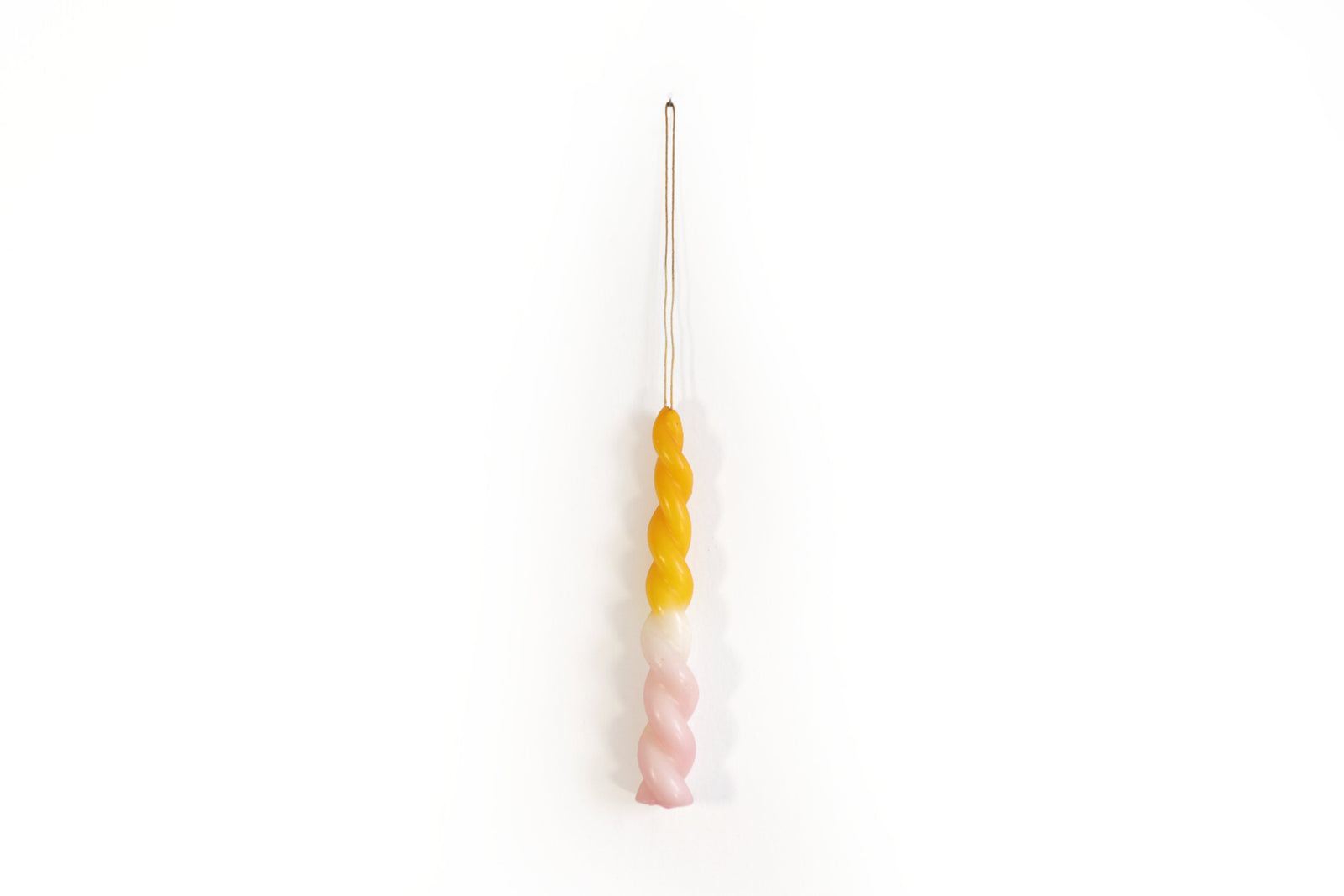 Vela Torcida Degradado Amarillo - Rosa - 30 cm. 11.8 in. Vela
