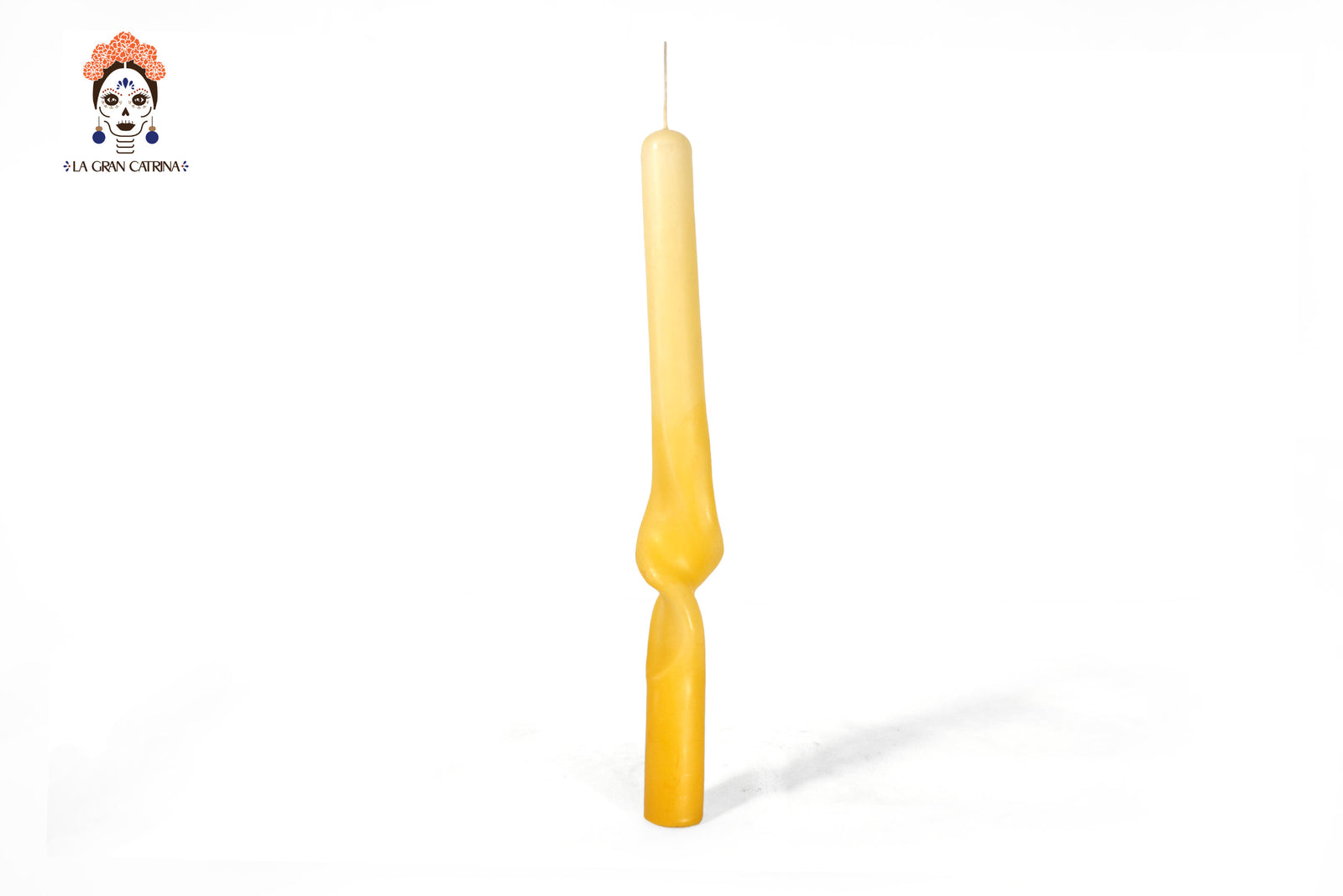 Velas Torcidas Amarillo y Guinda - 30 cm. 11.8 in. Vela