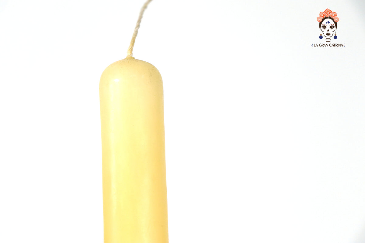 Velas Torcidas Amarillo y Guinda - 30 cm. 11.8 in. Vela