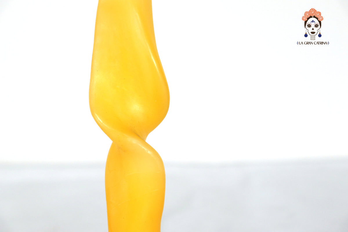 Velas Torcidas Amarillo y Guinda - 30 cm. 11.8 in. Vela
