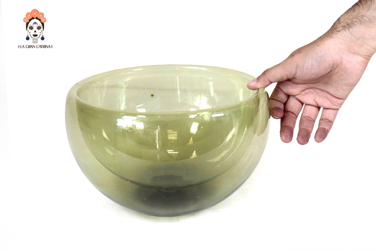 Plato de Vidrio Soplado Verde – 25 cm (9.8 in) Vidrio Soplado