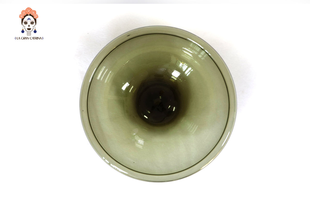 Plato de Vidrio Soplado Verde – 25 cm (9.8 in) Vidrio Soplado