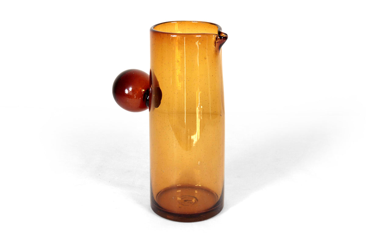 Jarra con gota de Vidrio Soplado Naranja – 29 cm 11.4 in. Vidrio Soplado