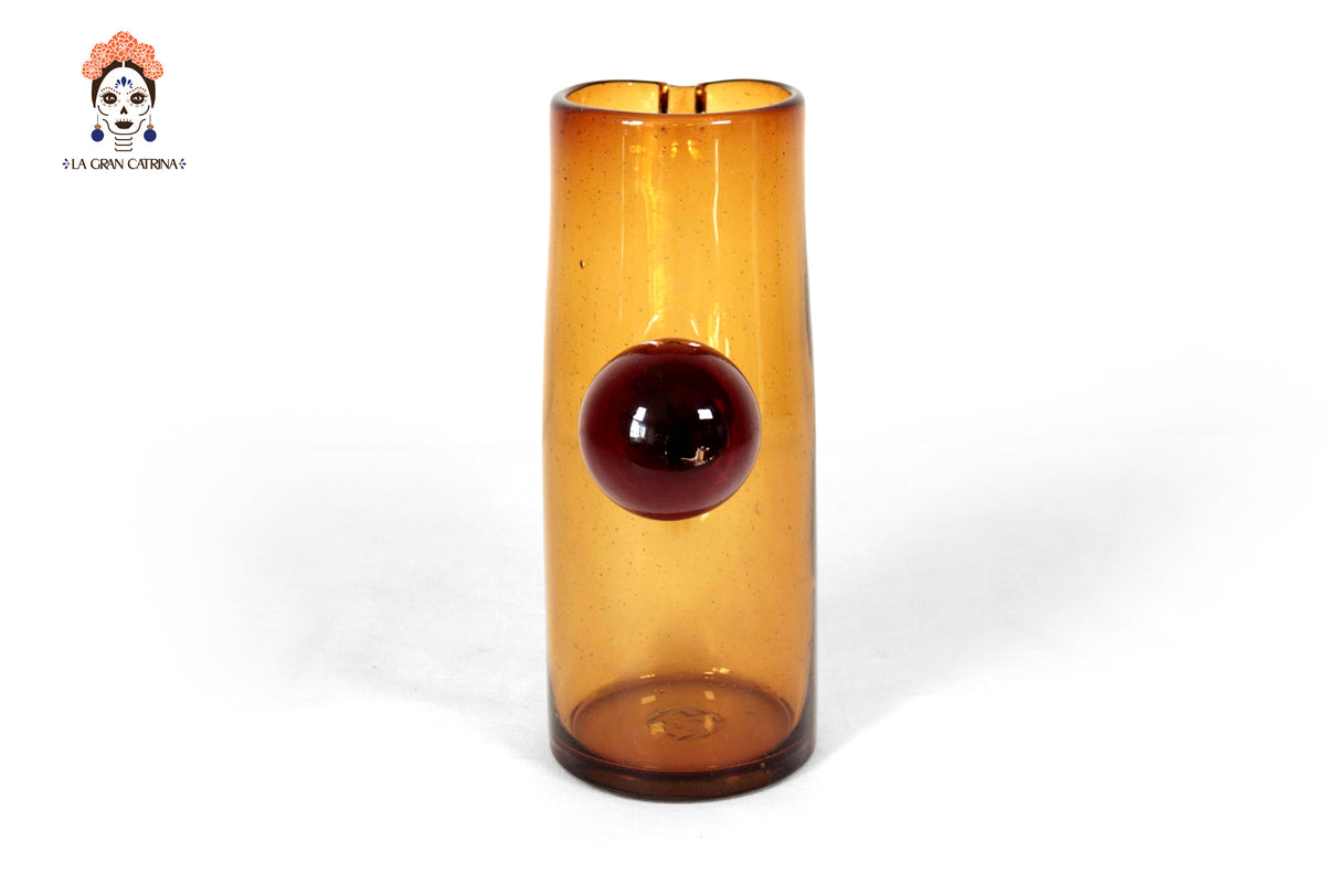 Jarra con gota de Vidrio Soplado Naranja – 29 cm 11.4 in. Vidrio Soplado