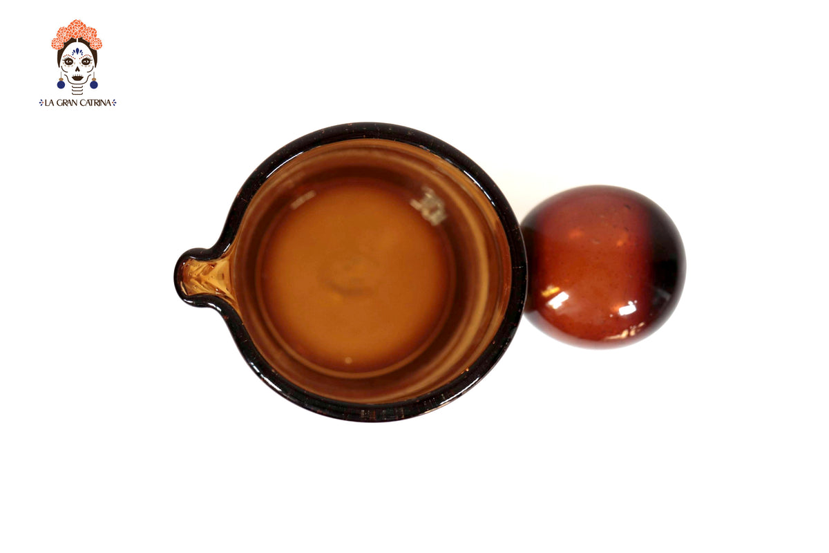 Jarra con gota de Vidrio Soplado Naranja – 29 cm 11.4 in. Vidrio Soplado