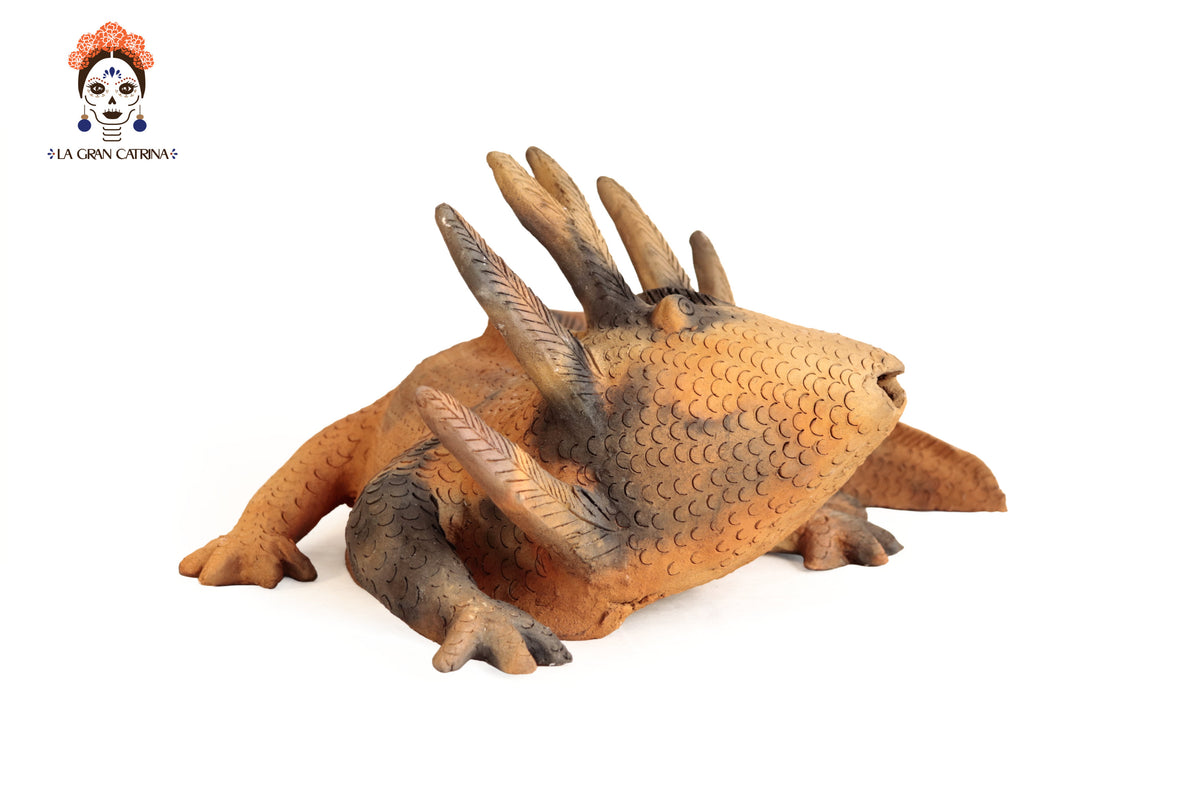 Ajolote III de Barro Natural - 44 cm. 17.3 in. Zipiajo