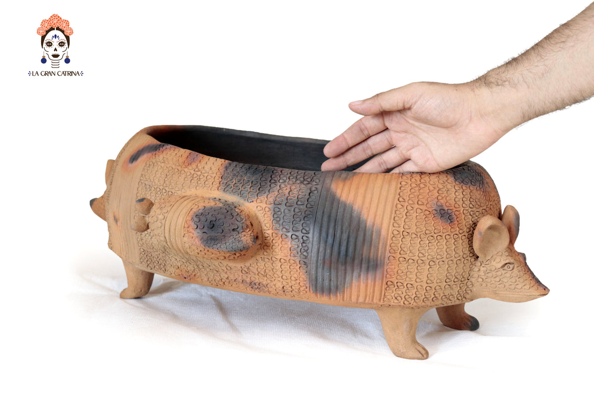 Armadillo de Barro Natural - 63 Cm. 24.8 In. Zipiajo