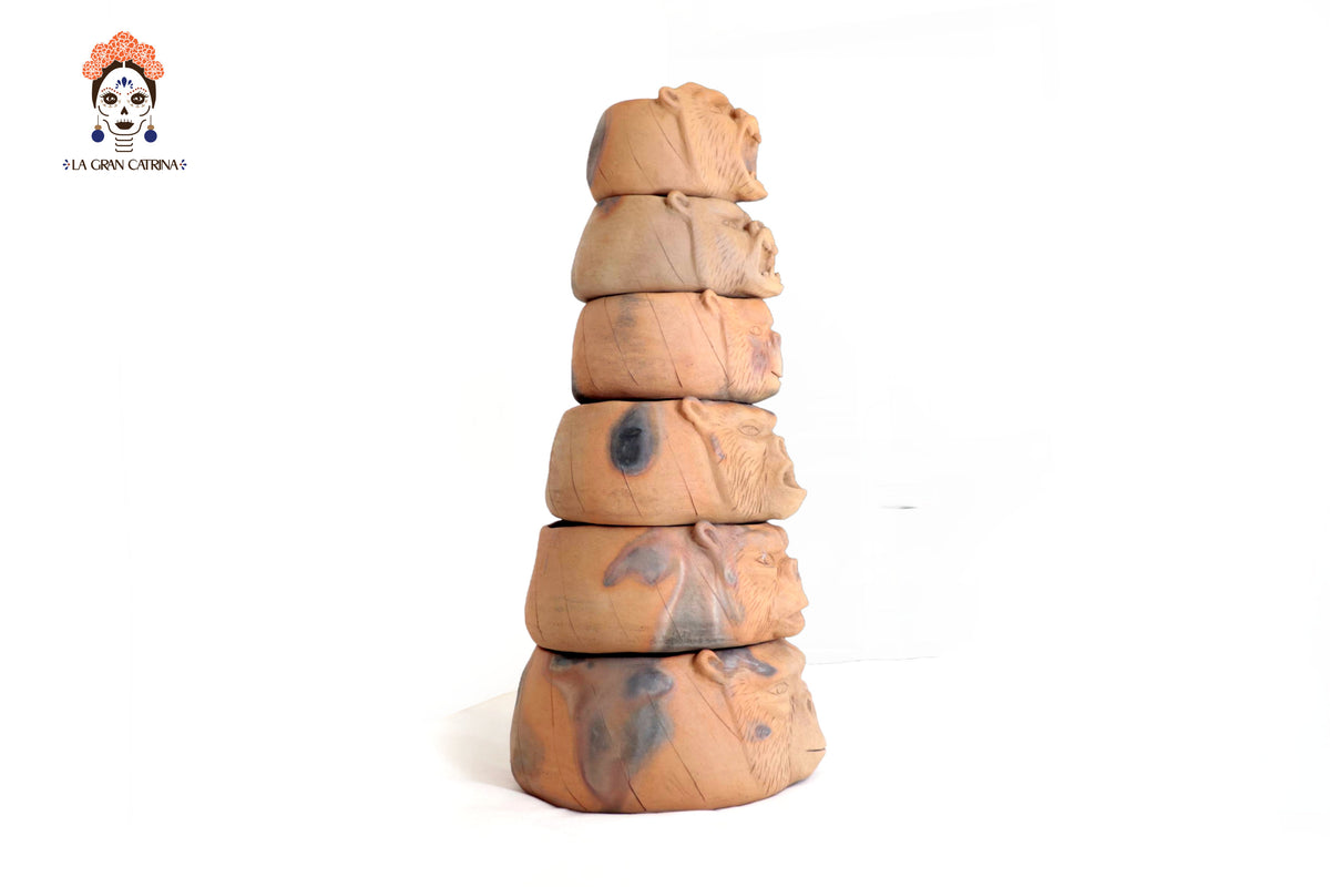 Torre de Gorilas de Barro Natural - 80 Cm. 31.4 In. Zipiajo