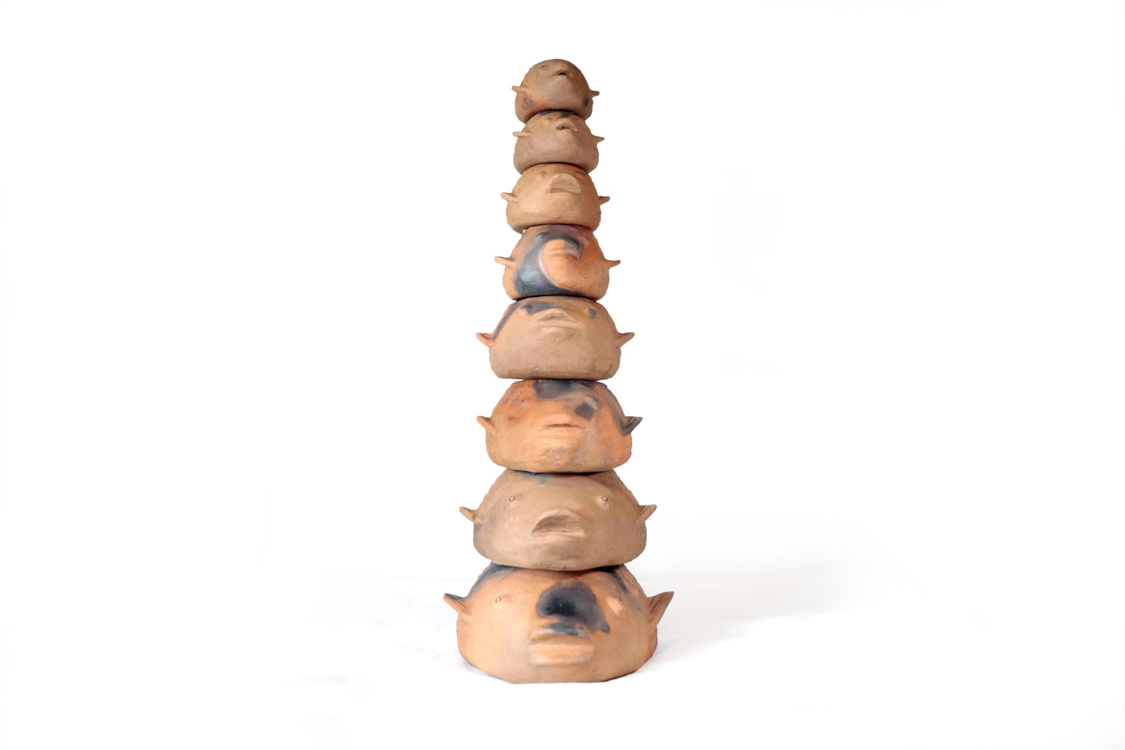 Torre de Peces de Barro Natural - 78 Cm. 30.7 In. Zipiajo