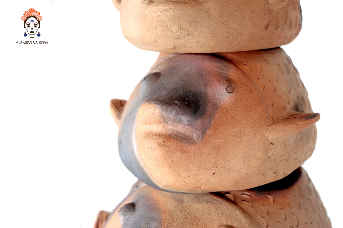 Torre de Peces de Barro Natural - 78 Cm. 30.7 In. - En produccion Zipiajo