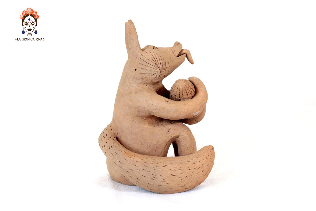 Zorro Semillero con Mazorca de Barro Natural - 23 Cm. 9 In. - En produccion Zipiajo