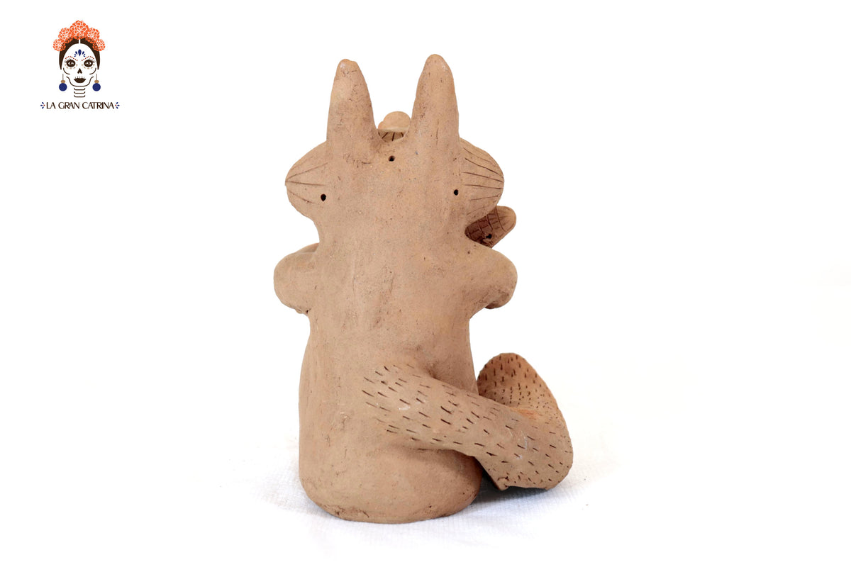 Zorro Semillero con Mazorca de Barro Natural - 23 Cm. 9 In. - En produccion Zipiajo