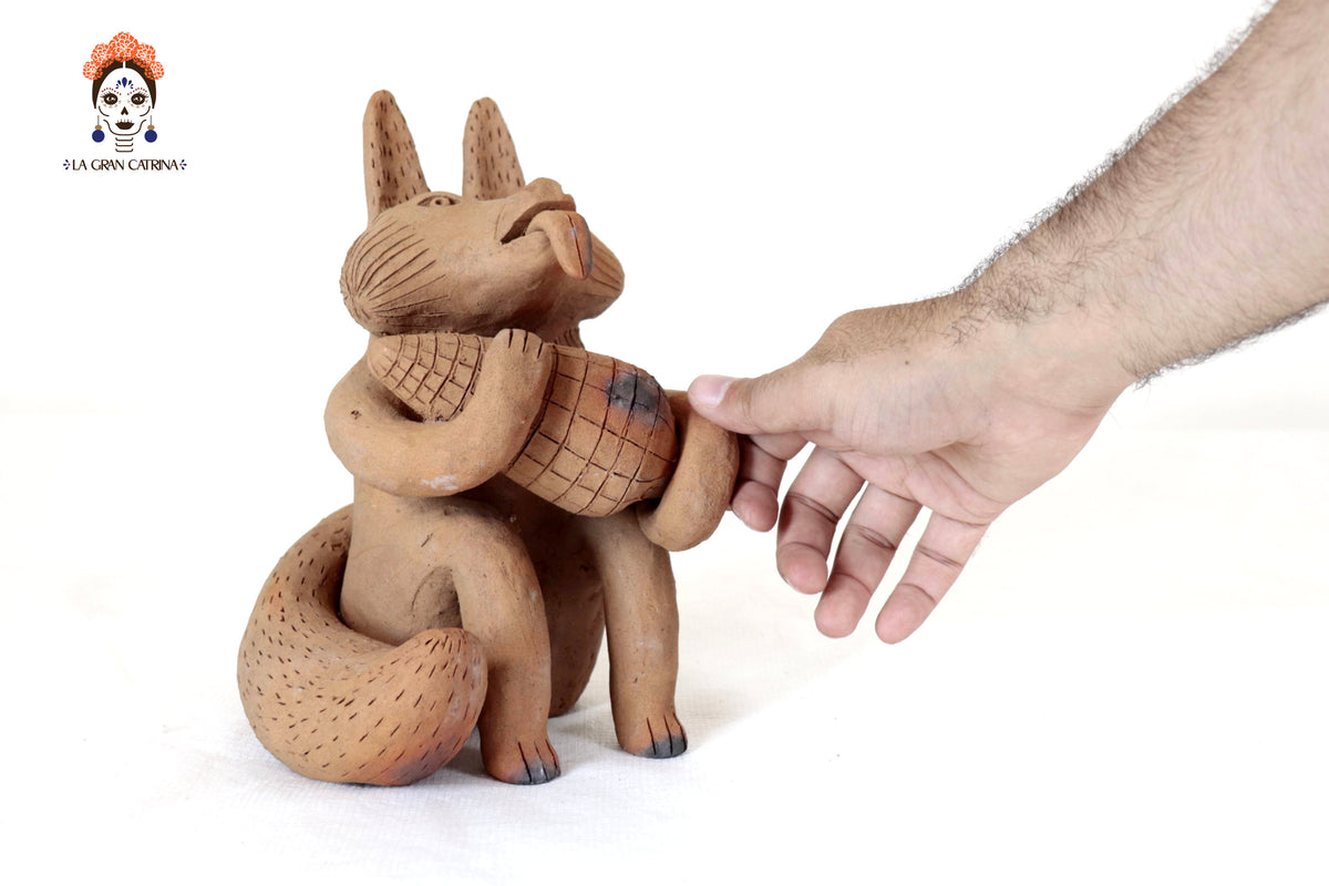 Zorro Semillero con Mazorca de Barro Natural - 23 Cm. 9 In. - En produccion Zipiajo