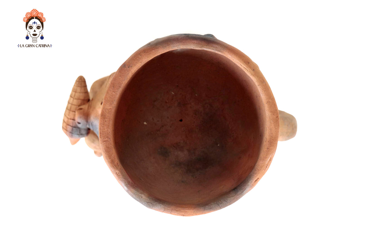 Zorro Semillero Copalero de Barro Natural - 24 Cm. 9.4 In. Zipiajo