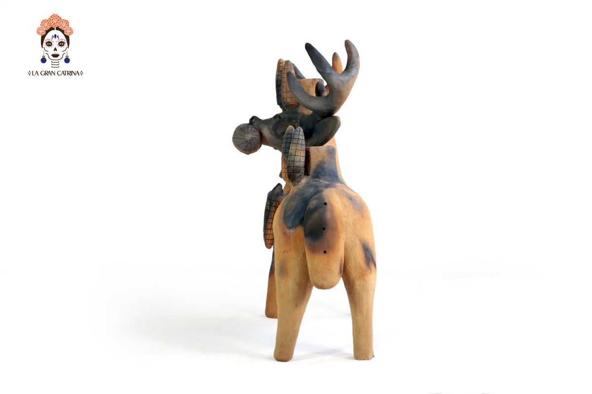Venado Portavelas con Mazorcas - 38 cm. 15 in. Zipiajo