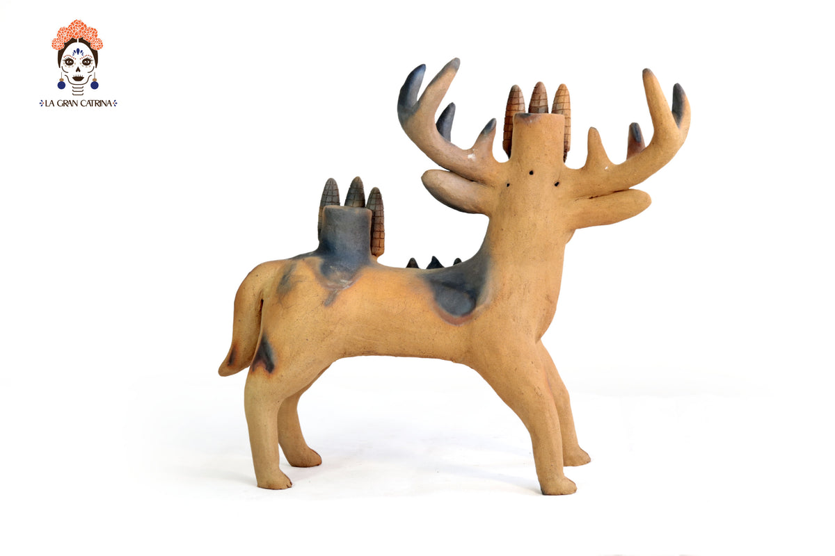 Venado Portavelas con Mazorcas - 38 cm. 15 in. Zipiajo