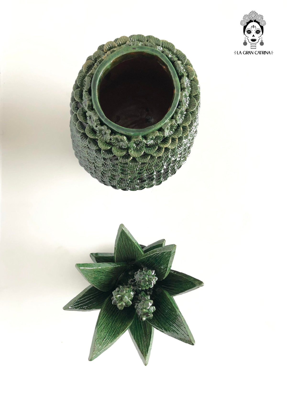 Piña michoacana de barro - Papaya Verde - 55 cm. 22 in. - Sobre Pedido