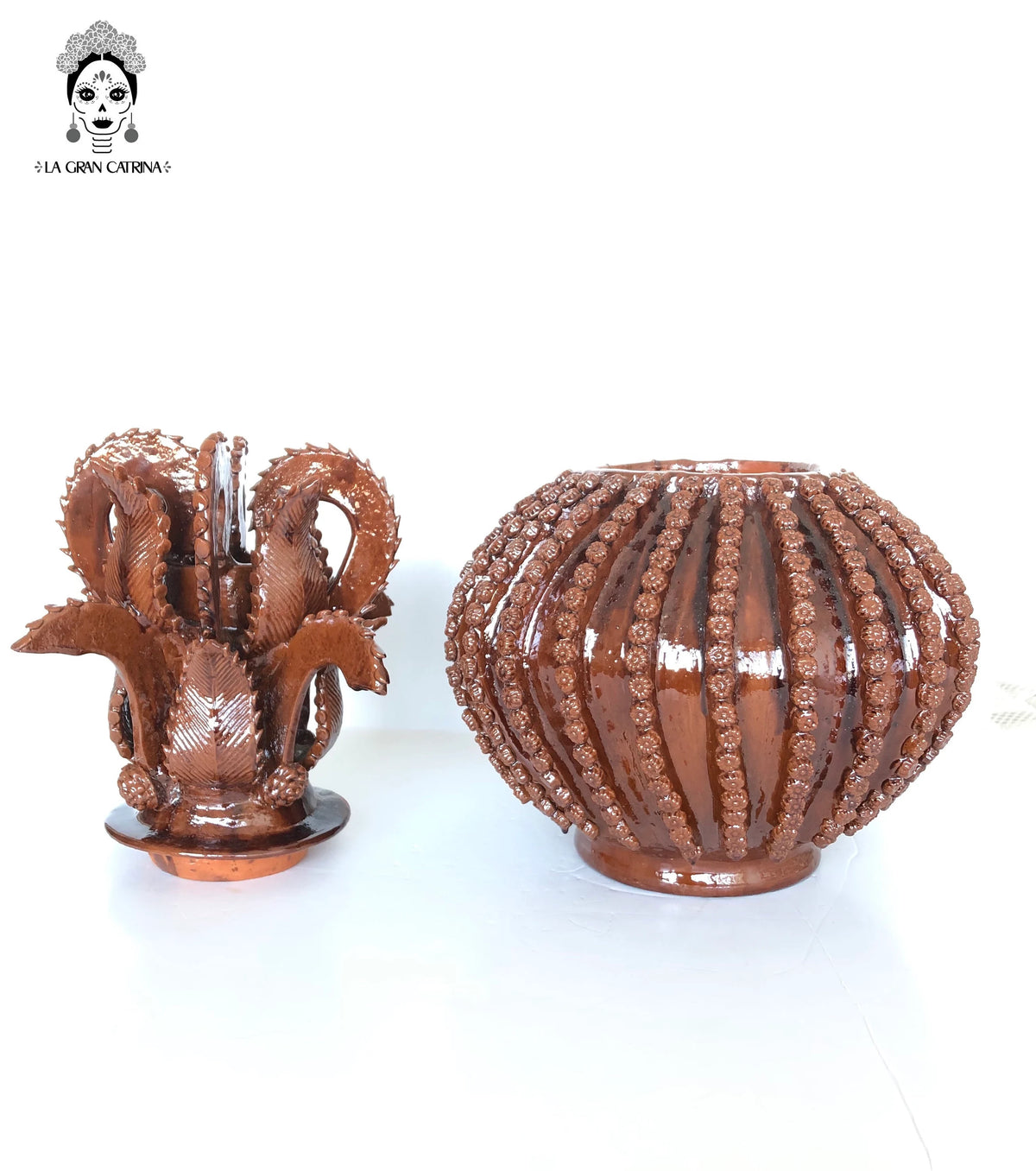 Piña michoacana de barro - Pieza fina Tapa de Cruz - 58 cm. 23 in. Piña