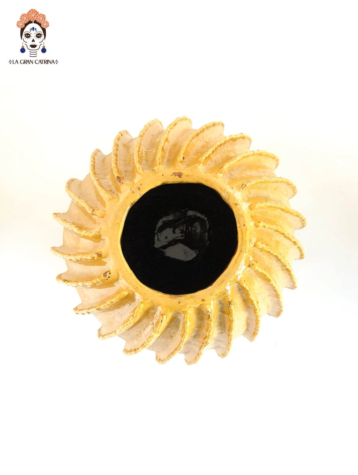 Piña michoacana de barro - Amarilla de biznaga - 65 cm. 26 in. - Sobre pedido Piña