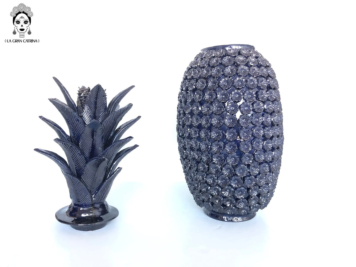 Piña michoacana de barro - Azul - 88 cm. 35 in. Piña