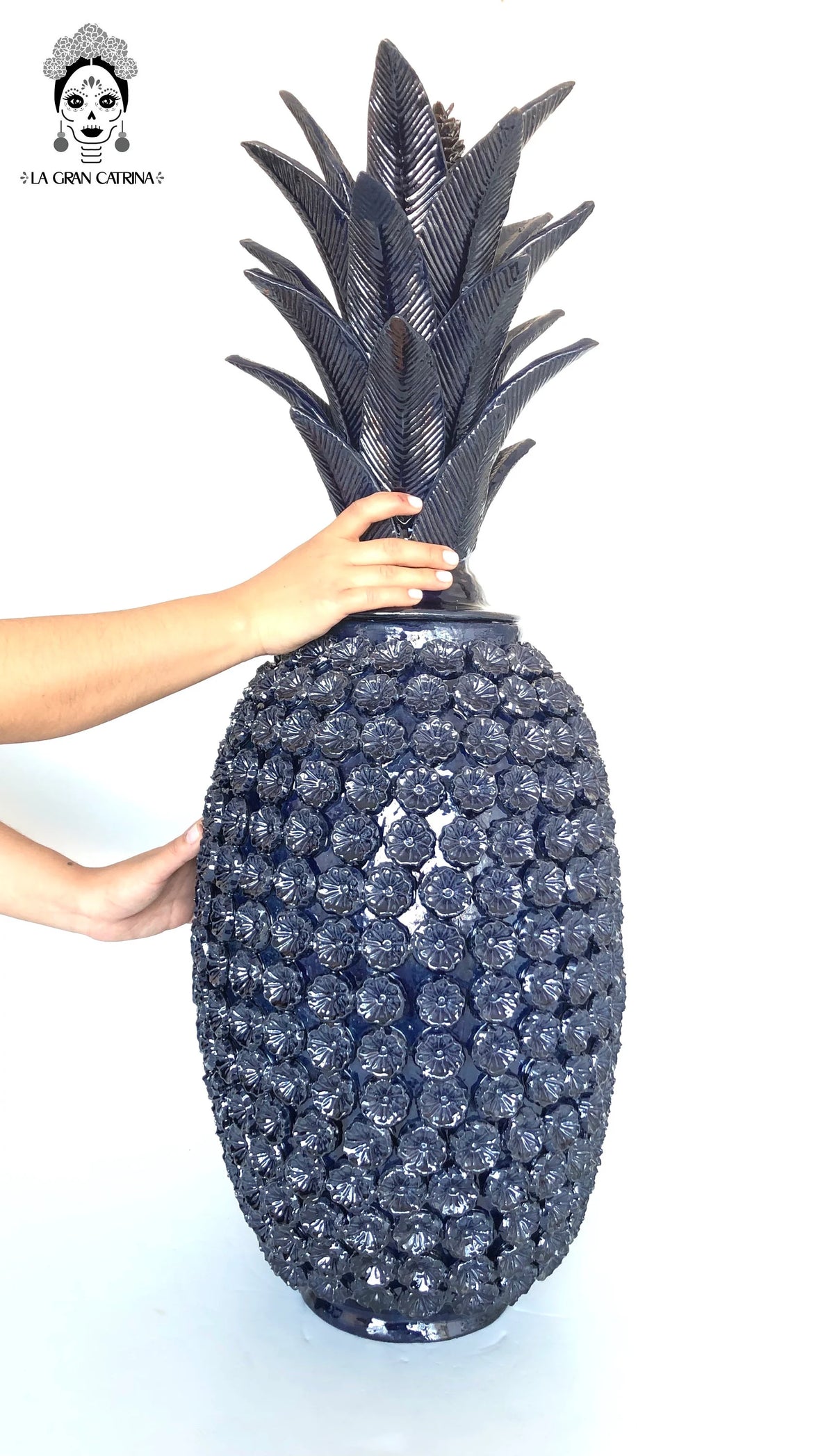 Piña michoacana de barro - Azul - 88 cm. 35 in. Piña
