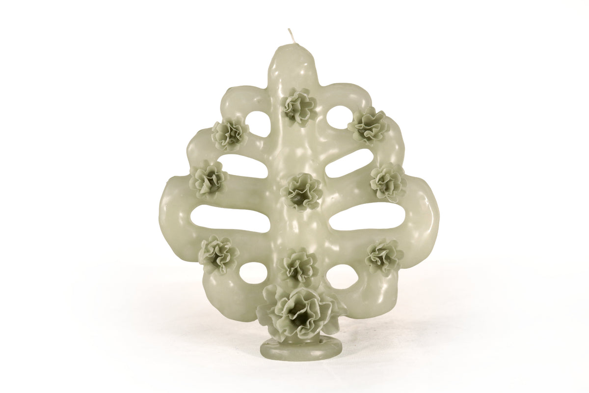Vela Esculpida - Arbol de la Vida Verde - 18 cm. 7 in. Vela