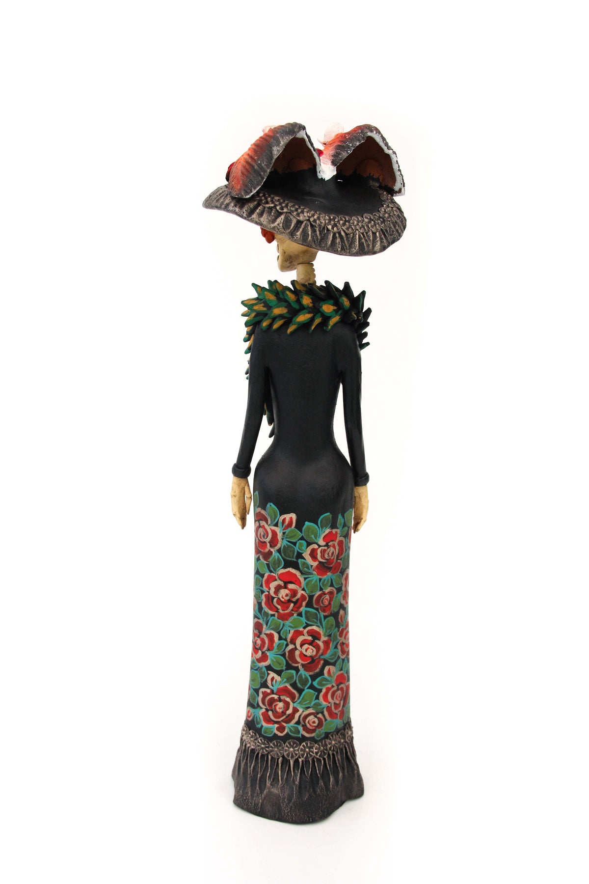La Frida con la serpiente de flores rojas - 45 cm. 18 in.