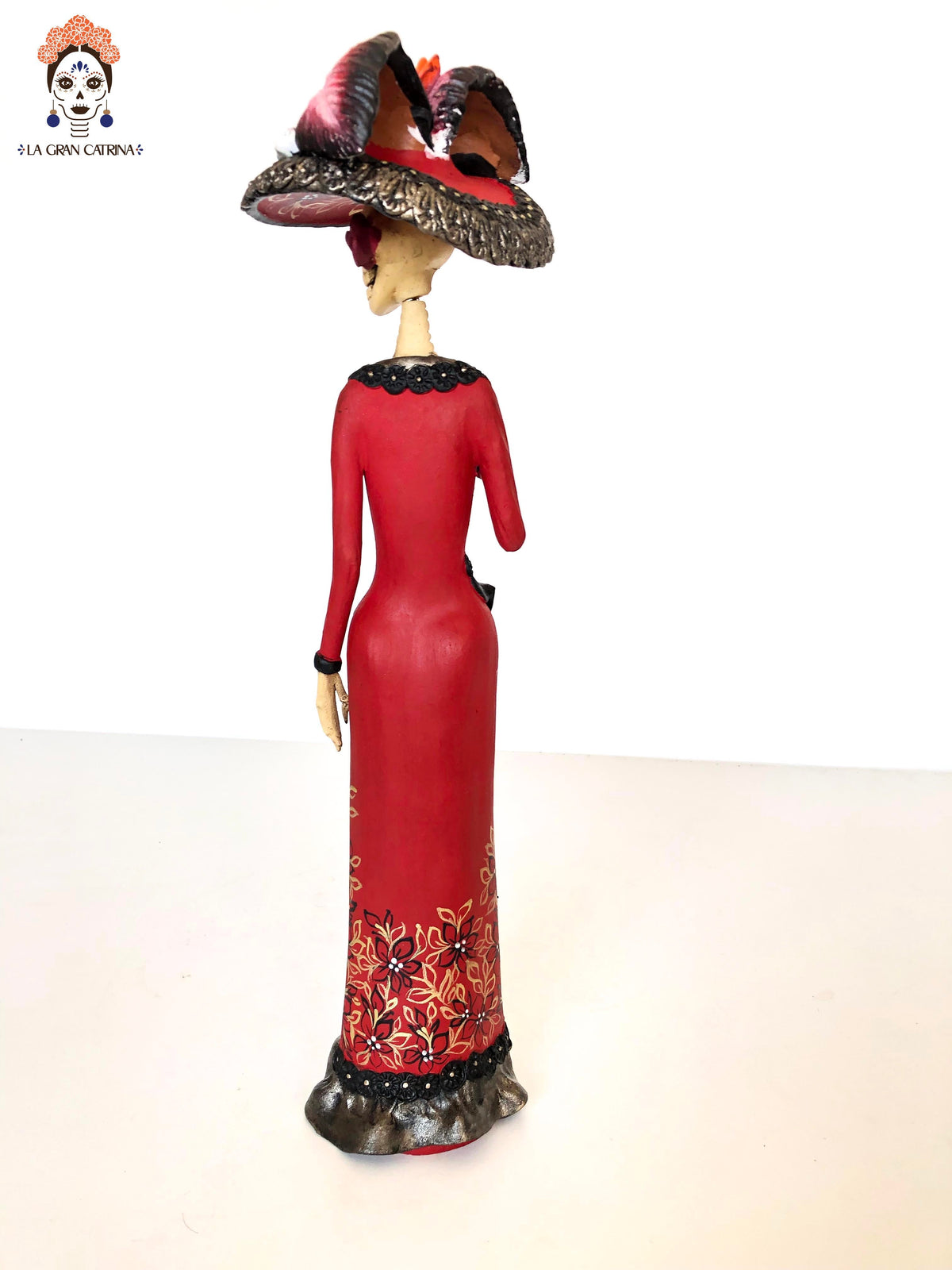 Catrina garbancera de vestido rojo - 45 cm. 18 in.