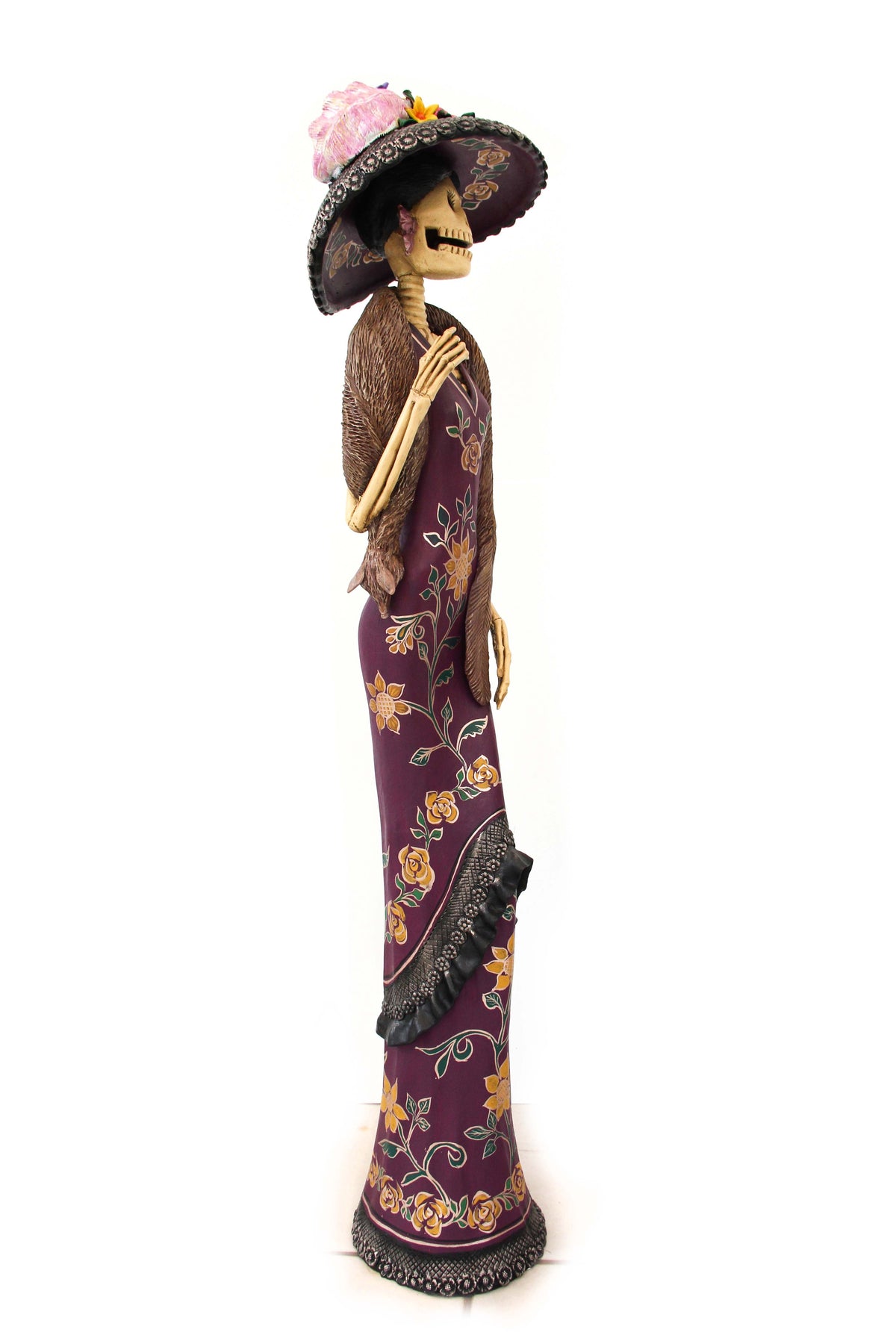 Gran Catrina de Frida con zorro - 103 cm. 41 in.